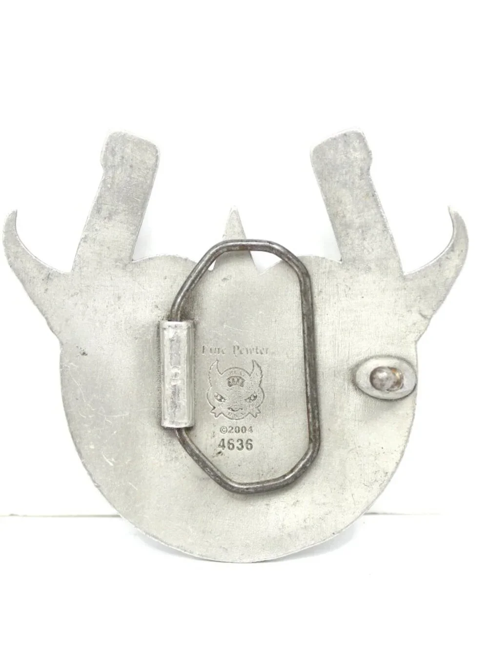 GREAT AMERICAN BUCKLE CO- WINGED LONE STAR & HORSESHOE PEWTER BELT BUCKLE #4636